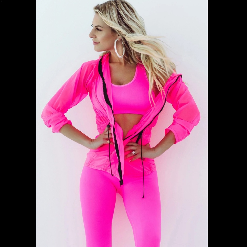 TLA by Morgan Stewart Neon Pink High Rise Athletic Leggings M/L